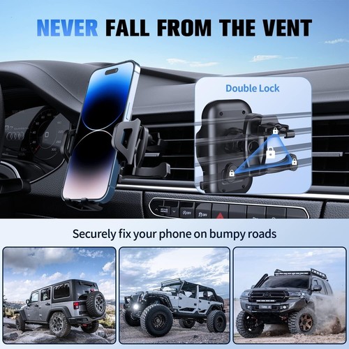 Car Phone Holder Mount -3in1 Long arm, Suitable for Dashboard/Windshield/Vent, A - Picture 6 of 11