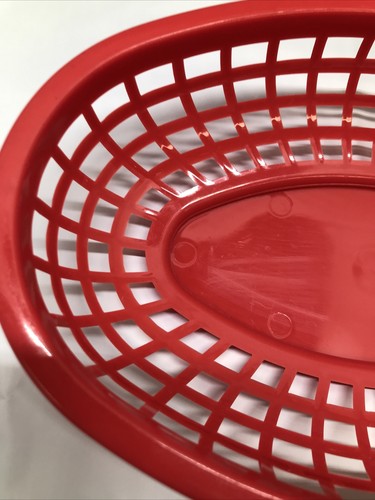 Tablecraft Red Restaurant Style Food Basket/No 1074/Set of 5/Made U.S.A./9.5”x6” - Picture 7 of 12