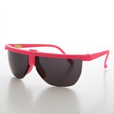 Pink Futuristic Sporty Wraparound Vintage Sunglasses - Cherub