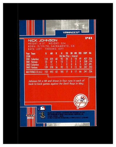NICK JOHNSON YOU PICK HUGE COLLECTION .99 UNLIMITED SHIPPING NEW YORK YANKEES - Picture 28 of 70