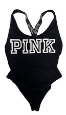 PINK Victoria's Secret Women's Black  White Graphic One Piece Swimsuit Size XS