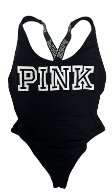 PINK Victoria's Secret Women's Black & White Graphic One Piece
