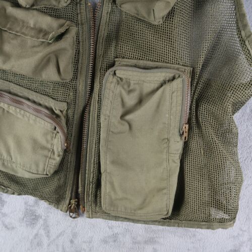 Vintage 80s Flight Survival Vest Size M / L Mesh Cargo Broken Zipper Military - Picture 4 of 14