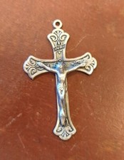 Collar Colgante Cruz Crucifijo Jesús Religioso Italia Marcado De Colección
