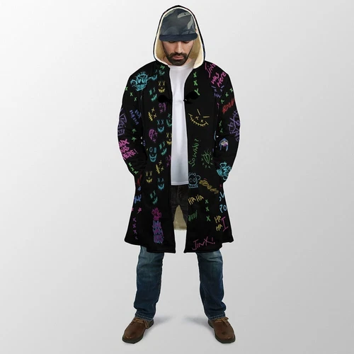 Jinx Graffiti Arcane Hooded Cloak Coat | Unique & Stylish Fantasy Apparel 2024 image 2