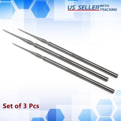HTI 3 Pcs STR Needle Point Spear Head Dissecting Probe Lab Scientific Tool Stainless