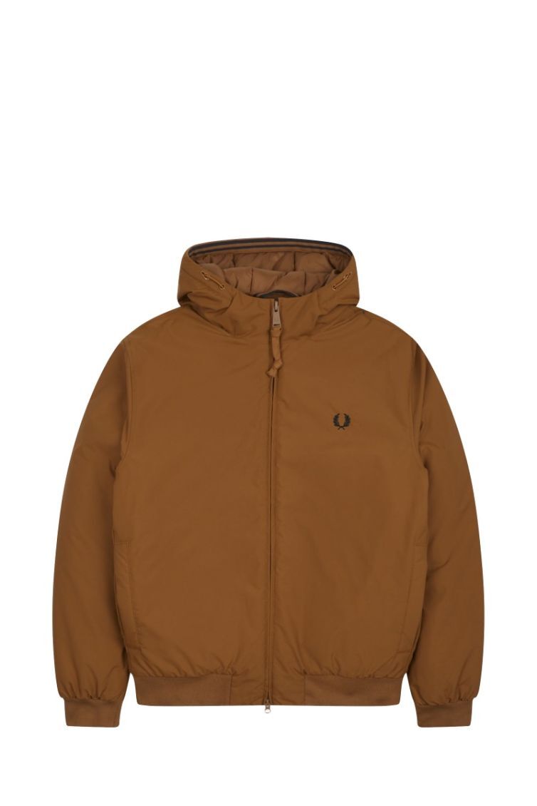 Fred Perry Chaqueta Brentham Acolchado Capucha J2585 Caramelo Nuevo FW23/24