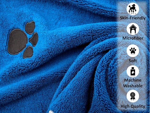 Super Absorbent Large Fast Drying Microfibre Doggy Pet Bath Towel 100x60cm - Picture 14 of 19