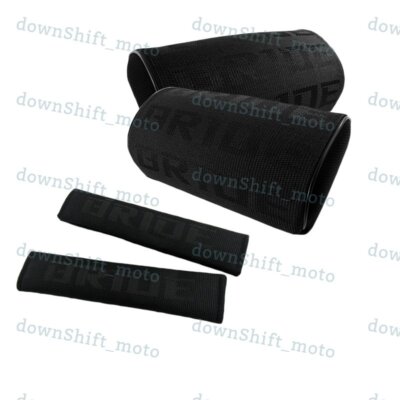 X2 NEW JDM Bride Black Gradation Neck Headrest pillow & Car seat belt cover Set