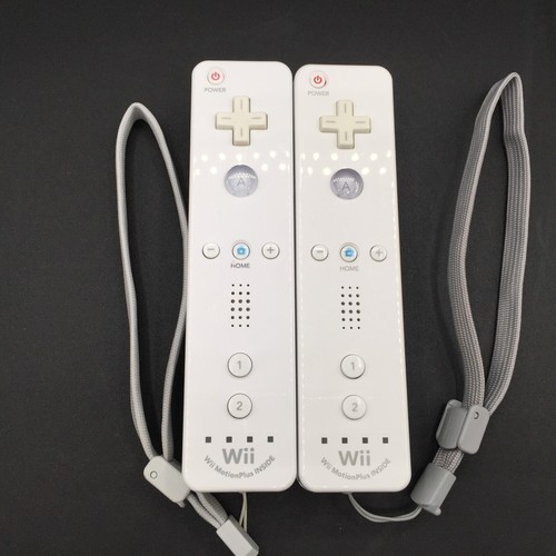 Nintendo Wii Telecomando Motion Plus Interno Bianco Lotto di 2 OEM Testato n7 - Foto 2 di 12