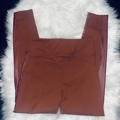 Damen Leder Leggings G-Sculpt Faux Seiteneinsatz Ponte Hose Neu S & M - Bild 6 von 9