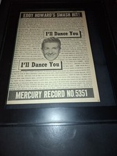 Eddy Howard I'll Dance You Rare Original 1950 Promo Poster Ad Framed