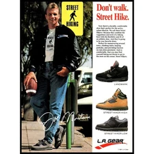 1991 LA Gear Shoes Footwear Hiking Boots Vintage Print Ad Joe Montana Wall Art