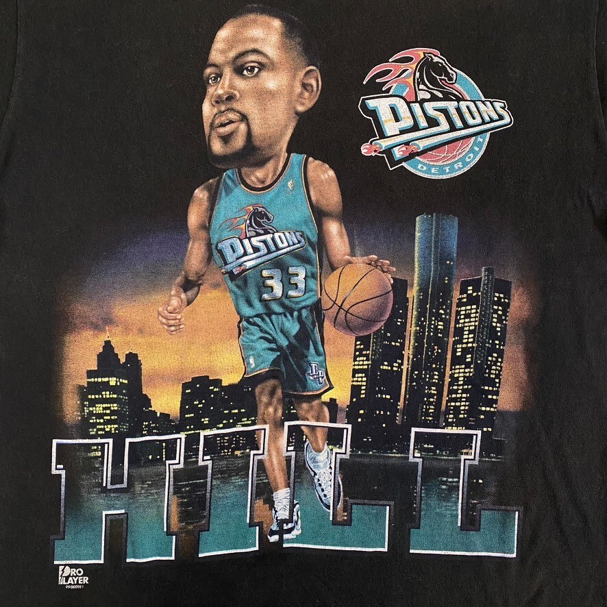 Vintage 90s Grant Hill T-Shirt Pro Player Caricature Detroit Vintage 90s Grant Hill T-Shirt Pro Player Caricature Detroit