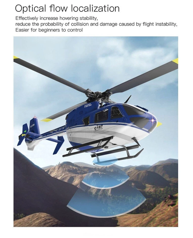 C187 2.4G 4CH EC-135 6Axis Gyro RC Electric Flybarless Stunt Helicopter Airplane - Image 3 of 4