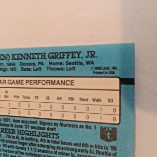 1991 Donruss #49 Ken Griffey Jr. Tarjeta de béisbol casi nueva/m - Imagen 3 de 3