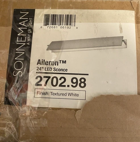 Sonneman Aileron 24" LED Flat Panel Wall Sconce, Textured White Finish- 2702.98 - Picture 6 of 8