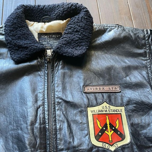 Chaqueta de Vuelo de Cuero AVIREX G-1 Para Hombre Talla M Negra Años 80 De Colección Elegante Auténtica - Imagen 4 de 20