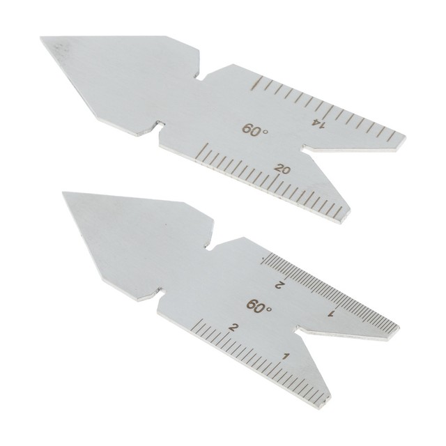 2PCS Set 60 Degree Stainless Steel Fish Center Gauges Inch / Metric ...