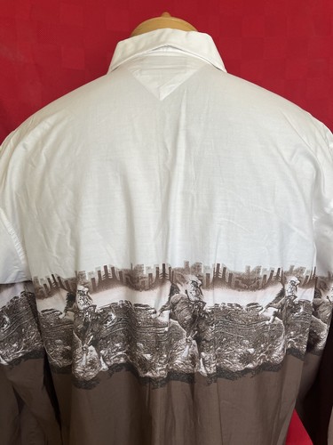 NEW Panhandle Slim Western Button Down Shirt Size Large Snaps Horses Cowboy AOP - Picture 12 of 13