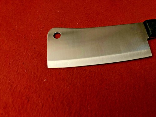 Nice Unused Black Handle Sharp Meat Cleaver Knife 11 in 6 in Blade - Picture 2 of 4