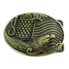 Eagle  American Flag Belt Buckle Western Cowboy Cowgirl Motorcyclist GBA-01-G 