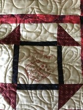 Quilters themed Quilt/Wall hanging, Hand embroidered/Machine quilted