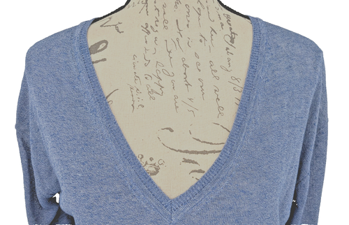 J. CREW Leinen Viskose Pullover klein blau transparent Netz Noppen Strick schön - Bild 5 von 12