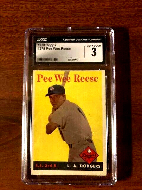 1958 Topps PEE WEE REESE #375 PSA 3 Newly Graded!