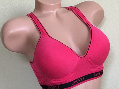 3/6 Sports Bras Yoga Racer Back Molded Cup High Impact Active Bra Plus 34D-42D - Picture 7 of 12