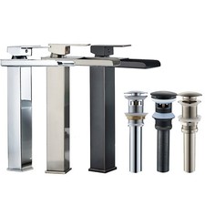 Bathroom Basin Sink Faucet Single Handle Waterfall Vessel Mixer Tap Deck Mounted