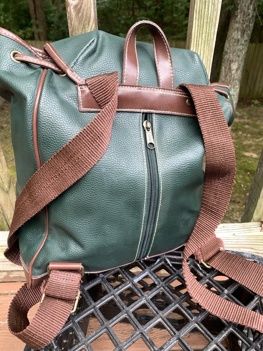 Amazon Ledertasche Damen Esprit ESPRIT Vintage 90's Faux Leather  Green/Brown Corded Bucket Buckle Backpack
