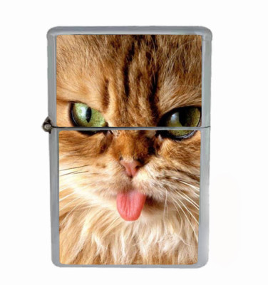Cat Tongue Rs1 Flip Top Oil Lighter Wind Resistant 