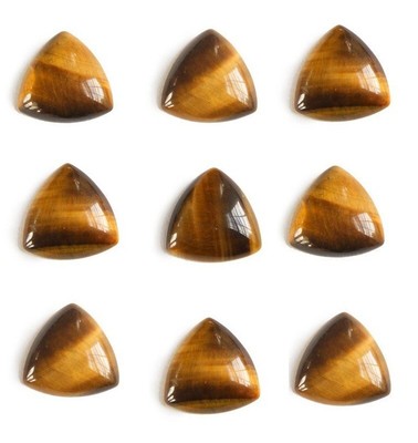 100 Pcs Tiger Eye 8mm Trillion Cabochon Natural Calibrated Loose Gemstone
