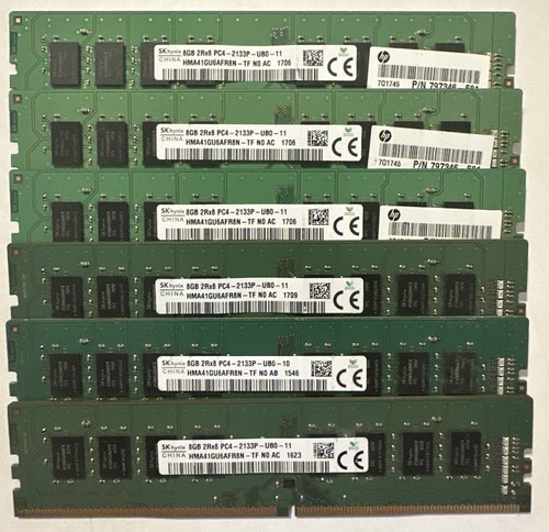 48GB SK Hynix 6 x 8GB 2RX8 PC4-2133P-UB0-10 Desktop Memory HMA41GU6AFR8N-TF