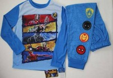 Boys 2 pc Pajamas Set XS 4 - 5 Avengers Sleep Shirt Pants PJs Marvel Superhero