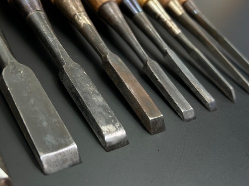 Vintage Japanese Chisel 9set Nomi /Hand Plane Saw Iron Hammer Hand Tool/c62 - Picture 18 of 24