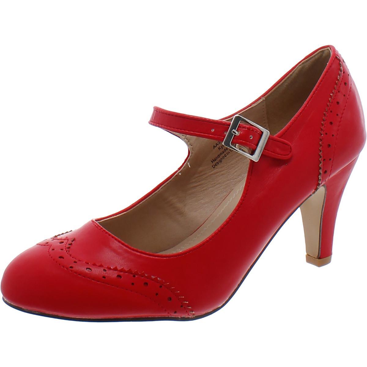 Женские модельные туфли-лодочки J. Adams Kym красного цвета из искусственной кожи, 9 средних размеров (B,M), BHFO 8159
