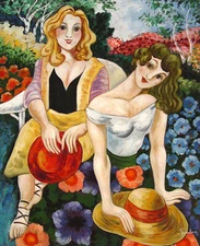 Oil Painting  - "Holiday on the Rivi"   size: 30"x24" 