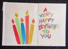 A VERY HAPPY BIRTHDAY TO YOU with Colorful Candles 10x7" Greeting Card Art #2125