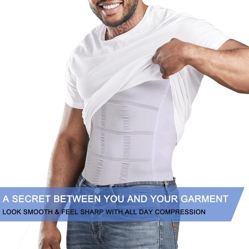 Men Body Shaper Slimming Tummy Control Vest Compression Shirt Tank Top Shapewear - Picture 7 of 23