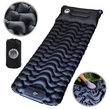 Ultralight Inflatable Sleeping Pad for Camping, Backpacking, Hiking, Black