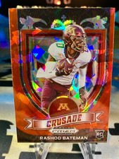 2021 Rashod Bateman Panini Prizm Draft Crusade Picks Red Ice Rookie Card #166