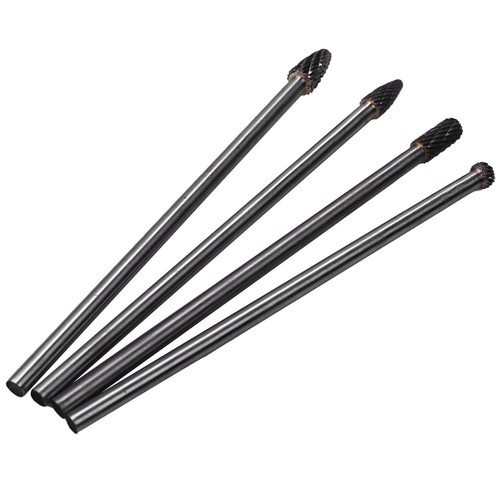 4Pcs Long Reach Rotary Burr Cut Tungsten Carbide Bit 1/4 Inch Shank 6 Inch8997