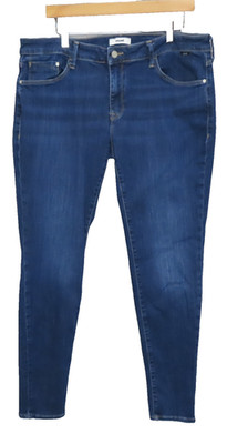 Mavi Jeans Alexa Womens 34 Mid Rise Skinny Denim Stretch Cotton Blend Dark Wash
