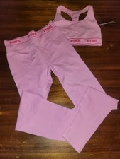 Victoria's Secret Pink Sports Bra  Leggings Combo Set Size M Top/S Bottoms NWT