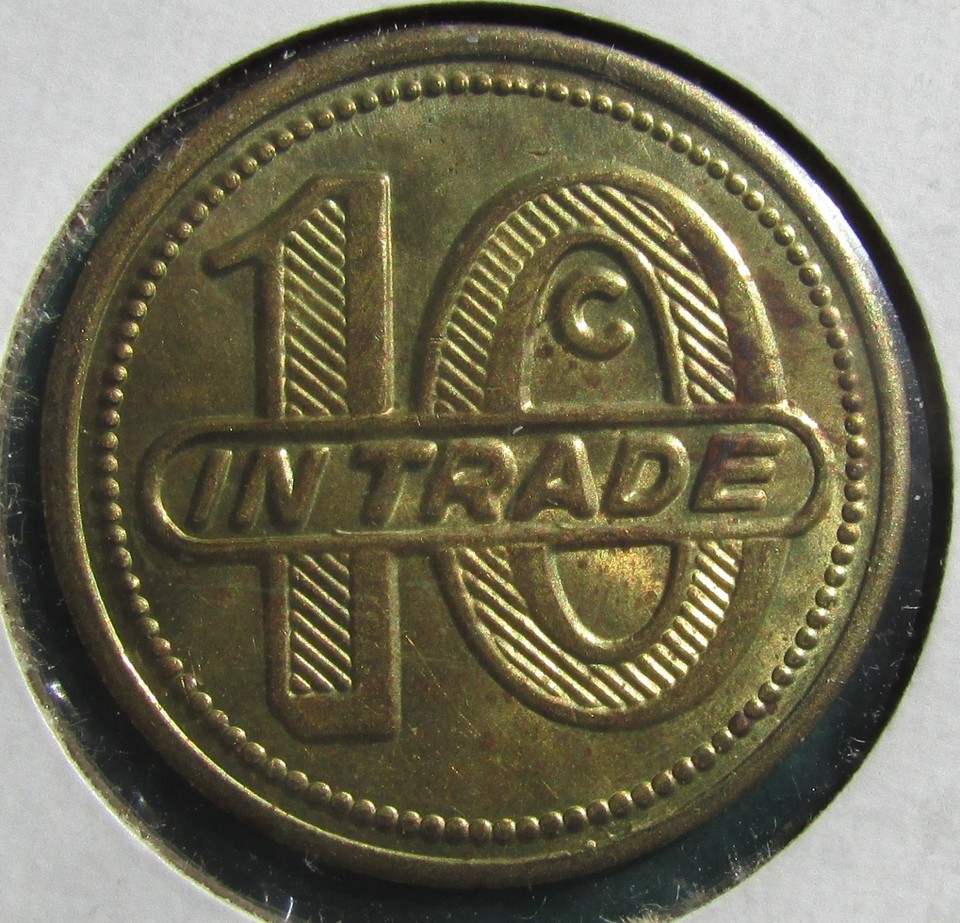 Lakota IOWA brass pool hall token 10c in Trade Jack Reisdorfer Kossuth ...