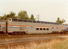 VINTAGE COLOR RAILROAD PHOTO AMTRAK 9300 passenger dome car Auto Train FLORIDA