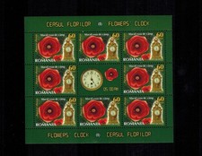 Romania 2013 Flowers Clock Field Poppy (Papaver rhoeas) Flora Block 8 MNH OG