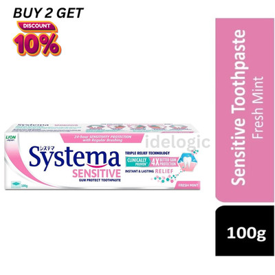 Lion Systema Sensitive & Gum Pro tection Toothpaste 3 x 100g Fresh Mint Japan